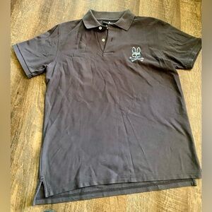 Psycho Bunny Polo Shirt Blue Mens, Big Bunny Logo Camo Bunny 100% Cotton